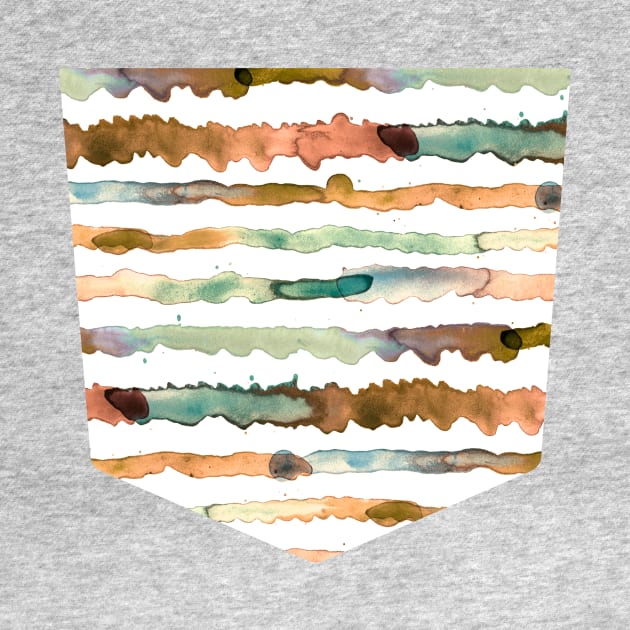 Pocket- watercolor stripes orange by ninoladesign